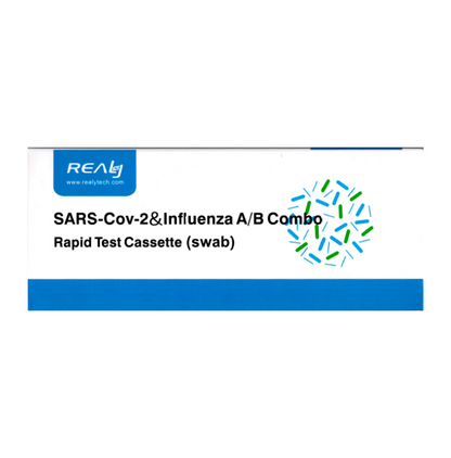 Prueba de antígeno COVID-19 e Influenza A B caja con 25 pruebas / SARS-Cov-2 & Influenza A/B Combo Rapid Test Cassette (swab)