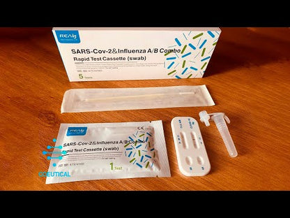 Prueba de antígeno COVID-19 e Influenza A B caja con 25 pruebas / SARS-Cov-2 & Influenza A/B Combo Rapid Test Cassette (swab)